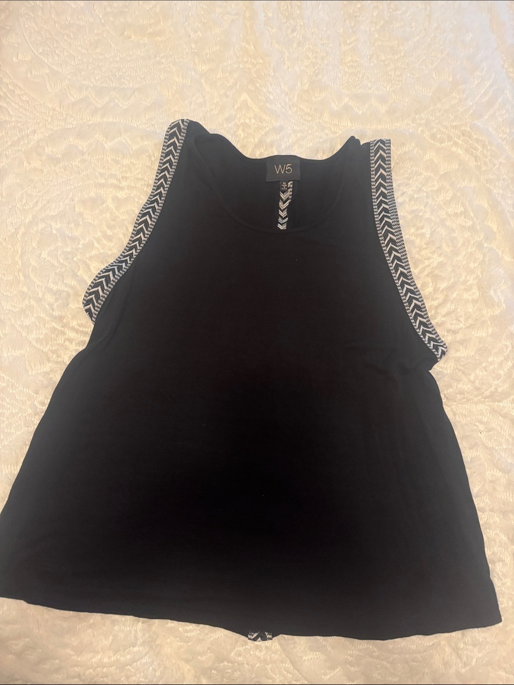 W5 Black Tank with Black-and-White Chevron Trim